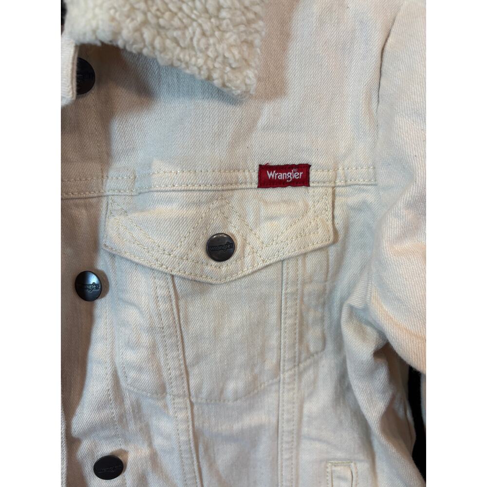 Wrangler Trucker Cream Jacket with Sherpa Collar Size M - Picture 5 of 11